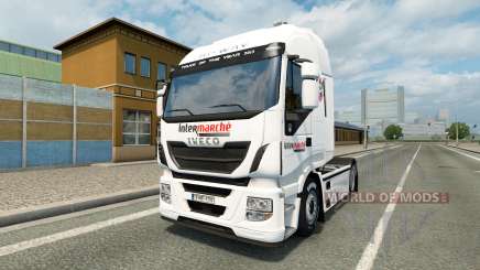 La peau Intermarché sur le camion Iveco pour Euro Truck Simulator 2