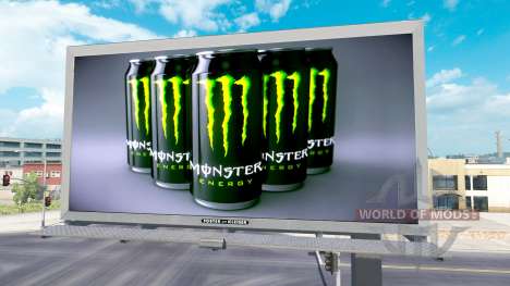 Monster Energy de la publicité sur les panneaux  pour American Truck Simulator