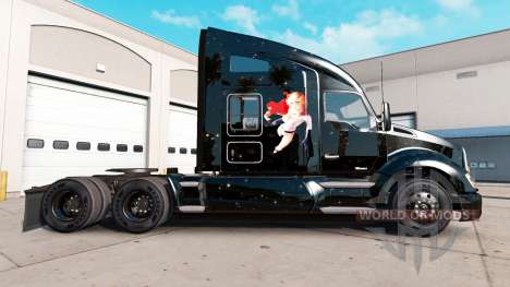 Skin Power Mädchen auf einem Traktor Kenworth für American Truck Simulator