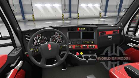 Intérieur rouge Kenworth T680 pour American Truck Simulator