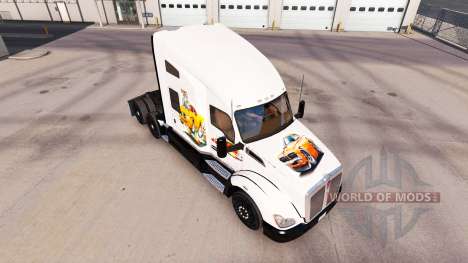 Voiture de peau de l'art sur un tracteur Kenwort pour American Truck Simulator