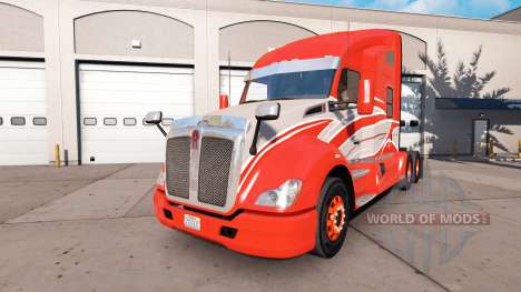 Die Haut der Roten Streifen auf dem truck Kenwor für American Truck Simulator