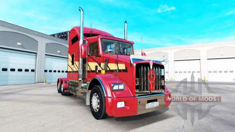 La peau Rayures v2.0 tracteur Kenworth T800 pour American Truck Simulator