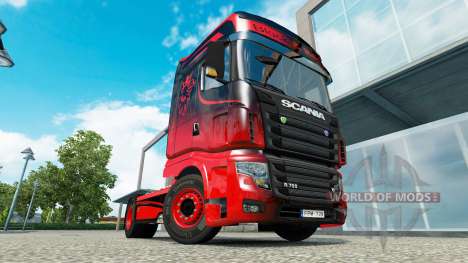 La peau Noire & Rouge pour tracteur Scania R700 pour Euro Truck Simulator 2