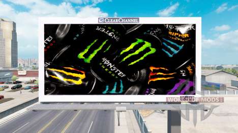 Monster Energy de la publicité sur les panneaux  pour American Truck Simulator