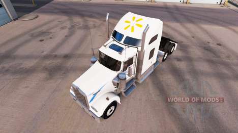 La peau Walmart sur le camion Kenworth W900 pour American Truck Simulator