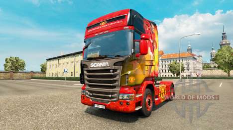 La peau de Manchester United pour tracteur Scani pour Euro Truck Simulator 2