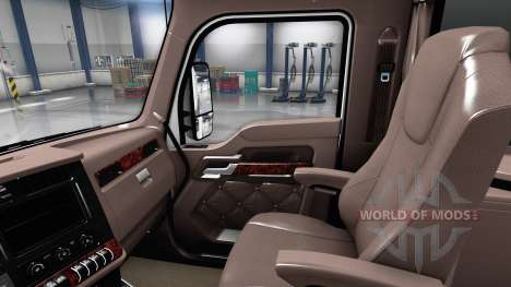 Luxus braune Innenausstattung Kenworth T680 für American Truck Simulator