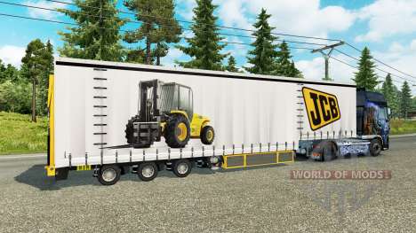 Rideau semi-remorque Krone JCB pour Euro Truck Simulator 2