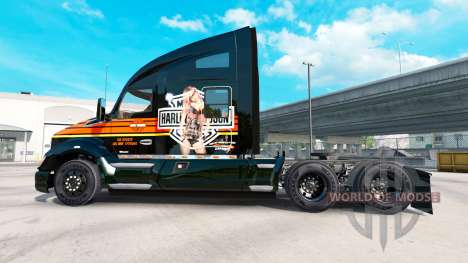 Haut Harley-Davidson auf einem Kenworth-Zugmasch für American Truck Simulator