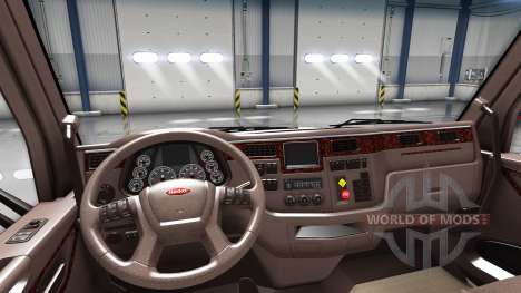 Luxus braune Innenausstattung Peterbilt 579 für American Truck Simulator
