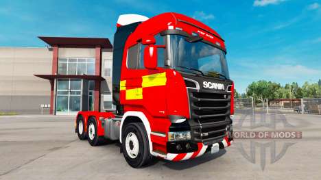 Haut für Feuer-LKW-Zugmaschine Scania R730 für American Truck Simulator