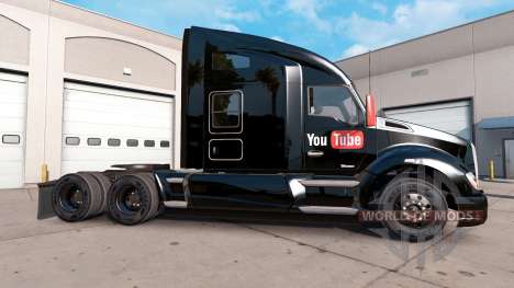 La peau de YouTube sur un tracteur Kenworth pour American Truck Simulator