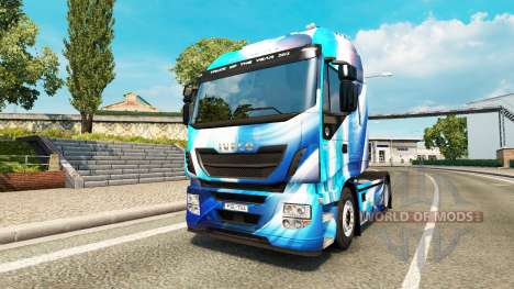 Haut Blau Abstrakt für die LKW-Iveco für Euro Truck Simulator 2