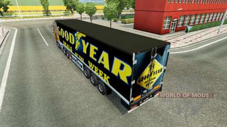 La peau Goodyear sur la remorque pour Euro Truck Simulator 2