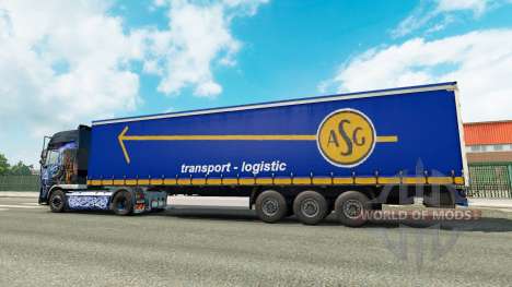 La peau ASG sur la remorque pour Euro Truck Simulator 2