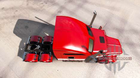Haut-Rot-weiss-Zugmaschine Kenworth T800 für American Truck Simulator