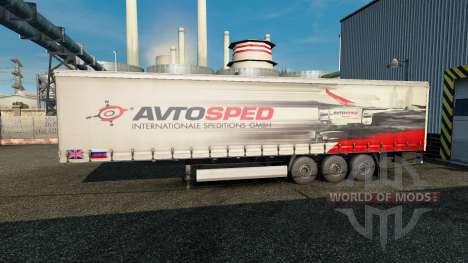 La peau Avtosped sur la remorque pour Euro Truck Simulator 2