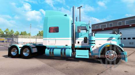 Peau Bleu-Blanc pour le camion Peterbilt 389 pour American Truck Simulator