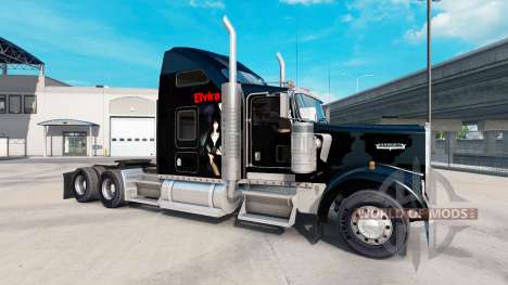 La peau Elvira sur le camion Kenworth W900 pour American Truck Simulator