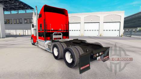 Haut Rot-schwarzen Streifen auf den LKW-Kenworth für American Truck Simulator