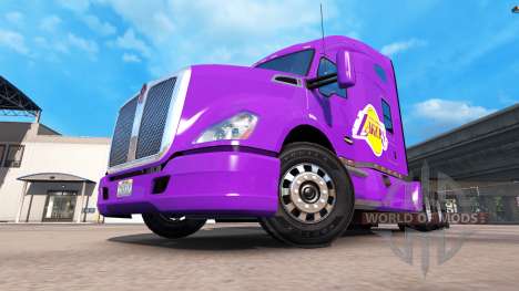 Die Haut Los Angeles Lakers auf Traktor Kenworth für American Truck Simulator