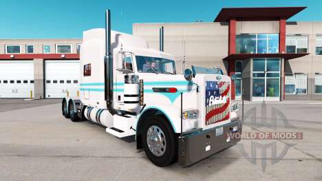 Le Bleu de la peau et le blanc pour le camion Pe pour American Truck Simulator