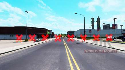 Rote Barrieren für American Truck Simulator