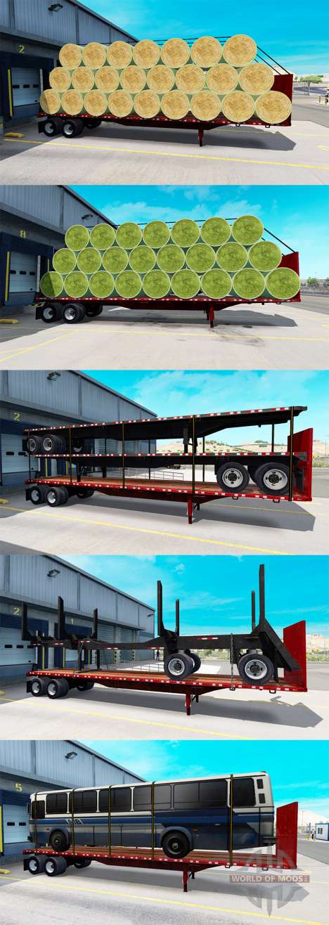 Eine Sammlung neuer Trailer mit Ladung für American Truck Simulator