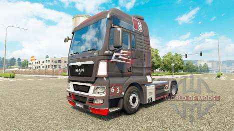 Grau Rot Haut für MAN-LKW für Euro Truck Simulator 2