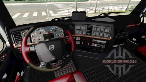 Noir et intérieur rouge Volvo pour Euro Truck Simulator 2