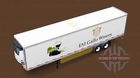 La peau E&J Gallo Winery sur la remorque pour American Truck Simulator