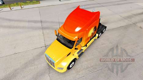 Le Soleil sur la peau sur le tracteur Peterbilt pour American Truck Simulator