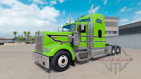 La peau Noire à rayures blanches sur le camion K pour American Truck Simulator
