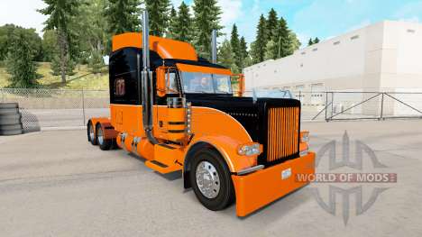 Le Noir et l'Orange de la peau pour le camion Pe pour American Truck Simulator