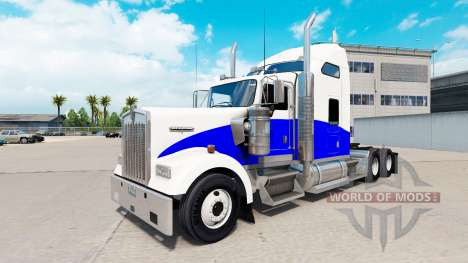 Vague bleue de la peau pour le Kenworth W900 tra pour American Truck Simulator