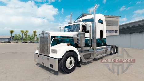 De la peau Personnalisé Bleu Nouveau camion Kenw pour American Truck Simulator