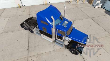 Haut Schwarz und Blau auf den truck Kenworth W90 für American Truck Simulator