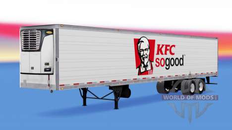 Die Haut auf KFC reefer-Auflieger für American Truck Simulator