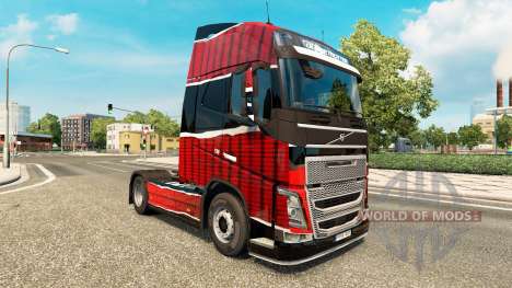 Haut Piel Rojo Negro bei Volvo trucks für Euro Truck Simulator 2