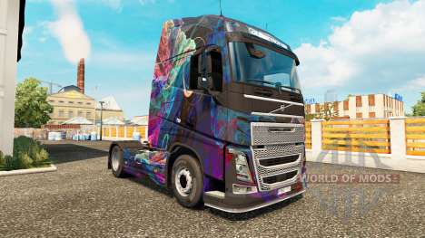 Die Fractal-Flame-skin für den Volvo truck für Euro Truck Simulator 2
