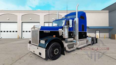 Haut Schwarz und Blau auf den truck Kenworth W90 für American Truck Simulator