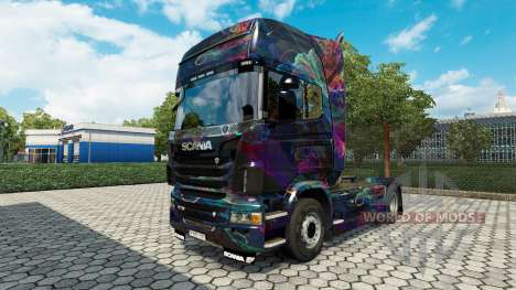 Die Fractal-Flame-skin für den Scania truck für Euro Truck Simulator 2