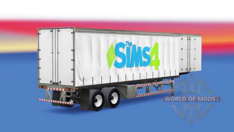 Peau Les Sims 4 sur un rideau semi-remorque pour American Truck Simulator