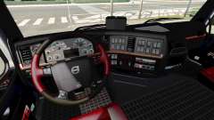 Noir et intérieur rouge Volvo pour Euro Truck Simulator 2