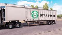 Curtain semitrailer Starbucks pour American Truck Simulator
