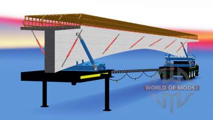 La remorque-dissolution avec une cargaison de pont en béton pour American Truck Simulator
