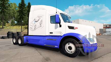 Haut-Skizzen Autos auf der Zugmaschine Peterbilt für American Truck Simulator