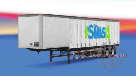 Peau Les Sims 4 sur un rideau semi-remorque pour American Truck Simulator