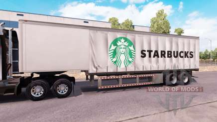 Curtain semitrailer Starbucks pour American Truck Simulator